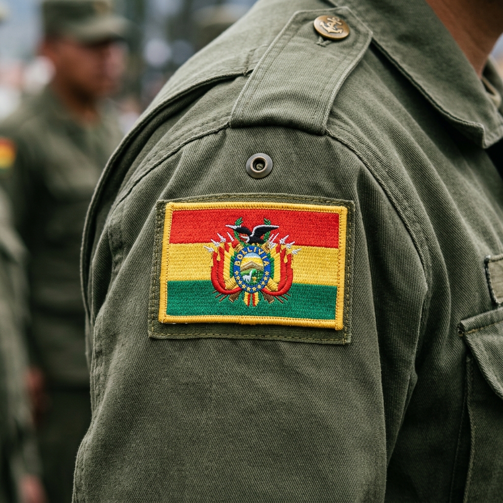 Escudo o Bandera en uniforme boliviano